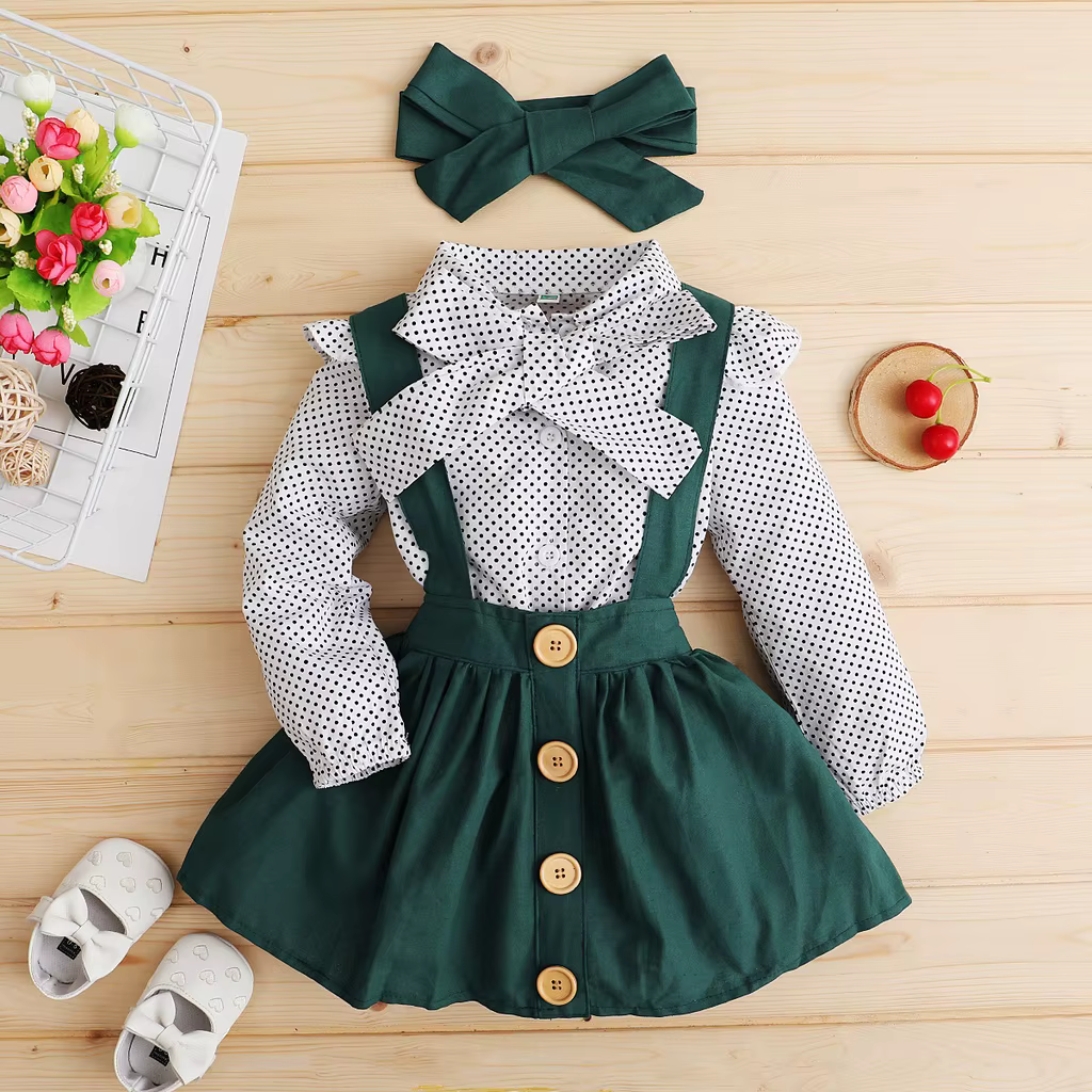 Vestido de volantes y tirantes infantil