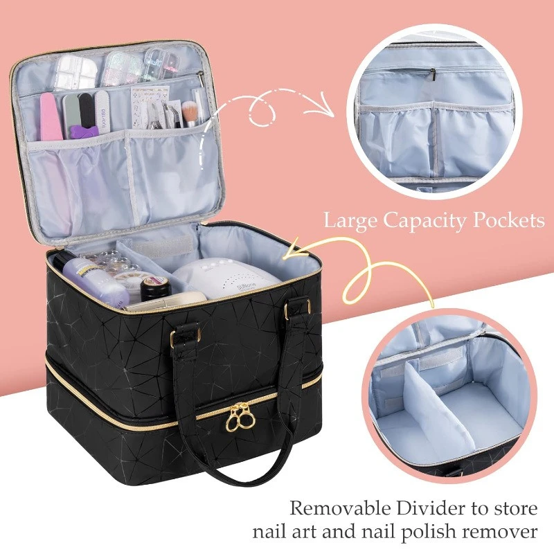 Estuche organizador de viaje para uñas con compartimentos - imagen 5