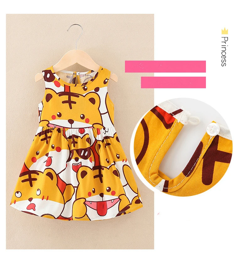 Vestido de algodón sin mangas para niña pequeña