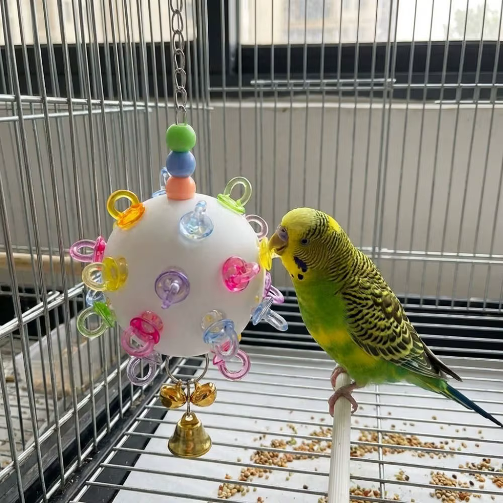 Juguete para loros desmontable con campana resistente a mordeduras - imagen 2