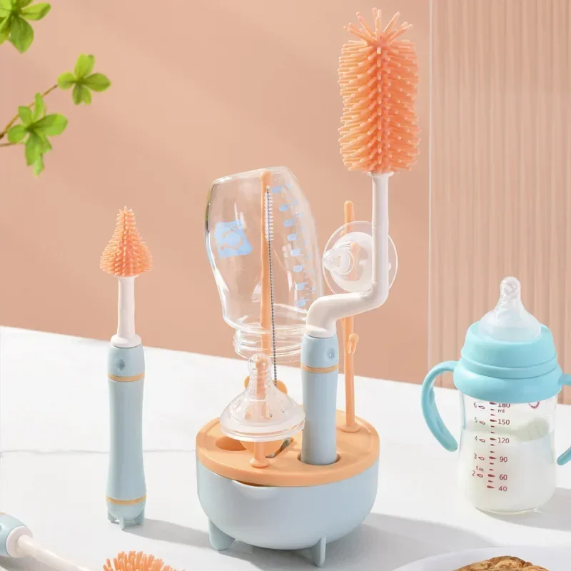 Cepillo limpiador para biberones de silicona – Mango giratorio 360 grados - imagen 4