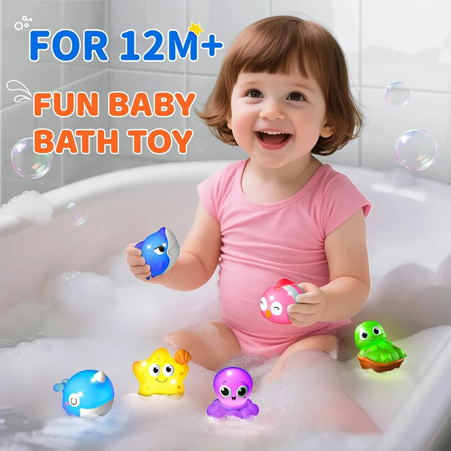 Animales marinos luminosos para el baño