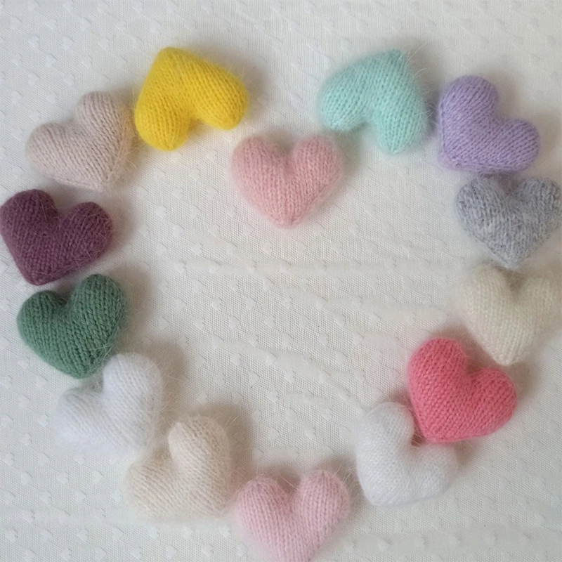 Corazones decorativos de mohair para fotos de bebé - imagen 2