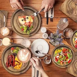 Platos desechables de papel con diseño retro imitación madera
