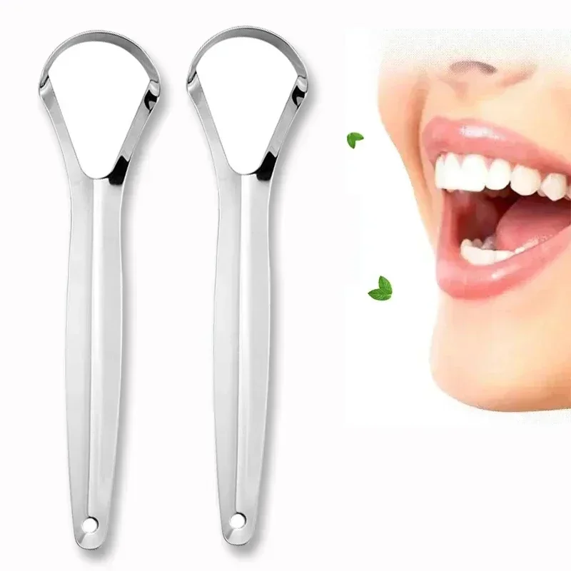 Raspador de lengua de acero inoxidable abierto para limpieza bucal - imagen 3