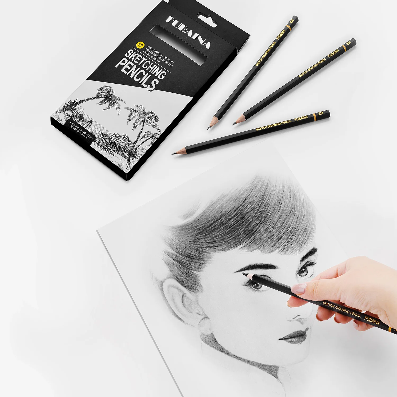 Juego de lápices grafito dibujo HB a 10B para bocetos y sombreado - imagen 4