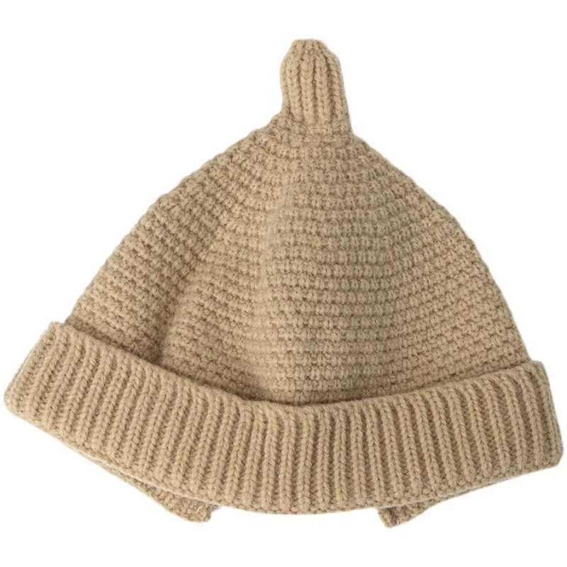 Gorro con orejeras cálido para bebé tejido a ganchillo