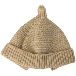 Gorro con orejeras cálido para bebé tejido a ganchillo