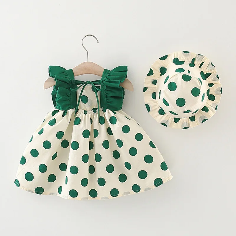 Vestido de algodón floral de verano para niña con sombrero - imagen 4