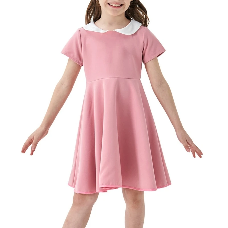 QX2D Vestido de niña suelto manga corta casual y cómodo - imagen 4