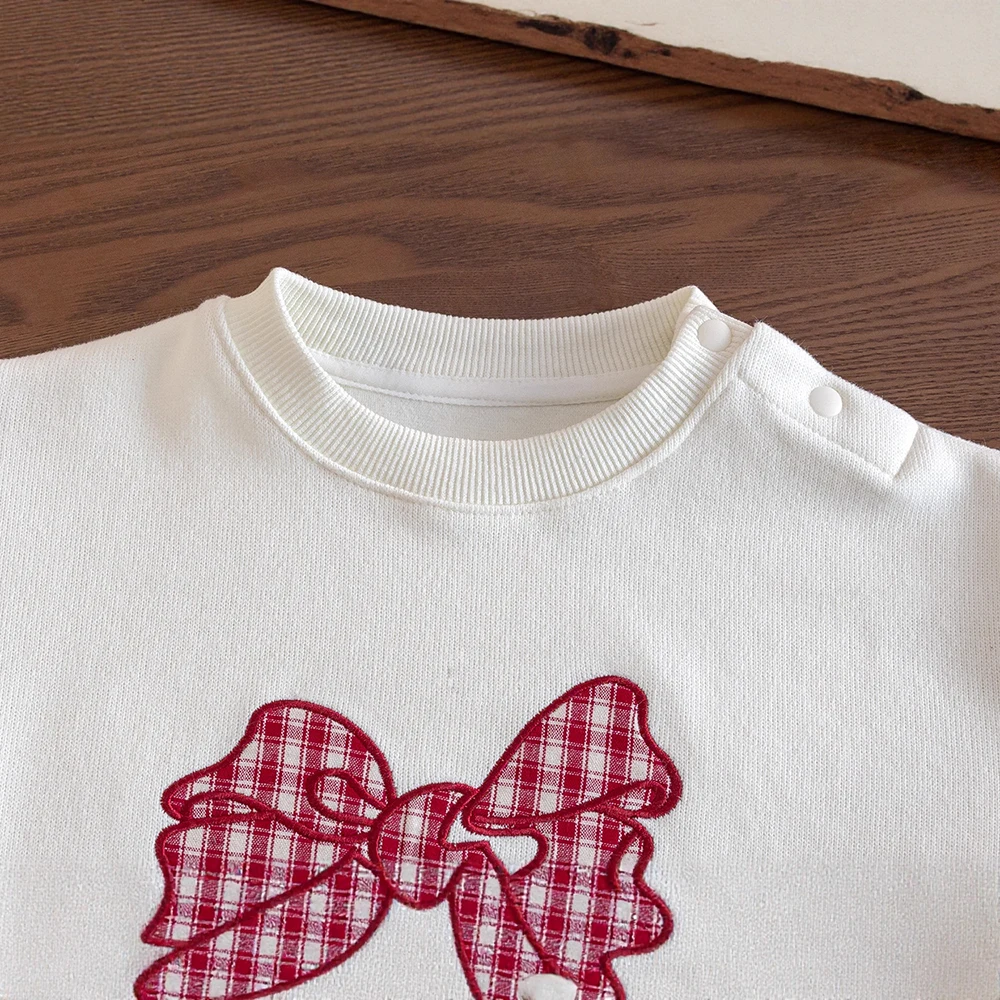 Sudadera con volantes y lazo para niña - Estilo cute primavera Invierno - imagen 5