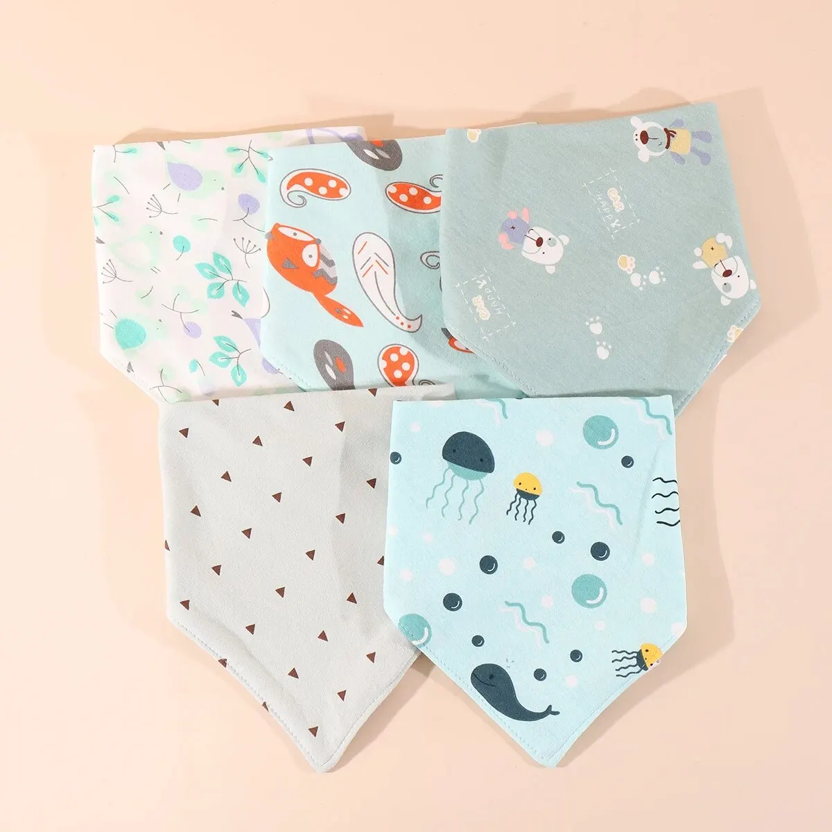 Baberos bandana de algodón con estampado