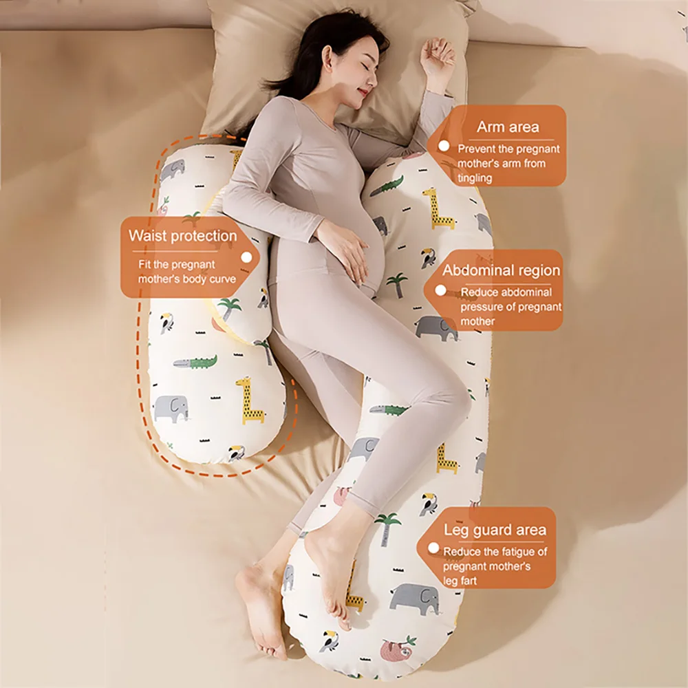 Almohada de embarazo con funda desmontable y soporte lumbar