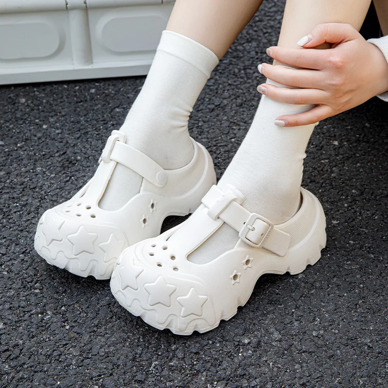 Sandalias de plataforma con suela gruesa para mujer estilo jardín - imagen 2