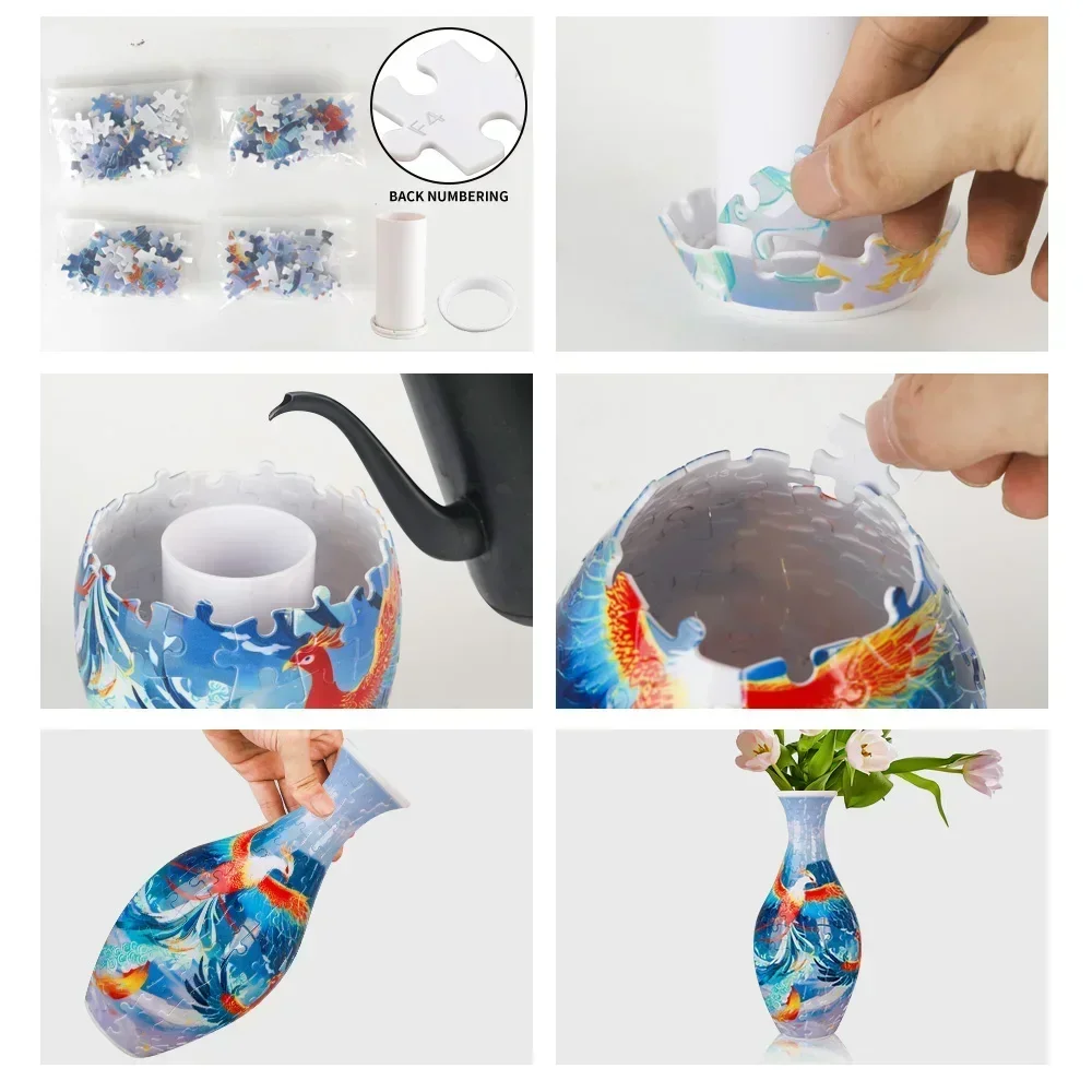 Puzzle 3D de panda en florero – Juguete educativo infantil - imagen 3