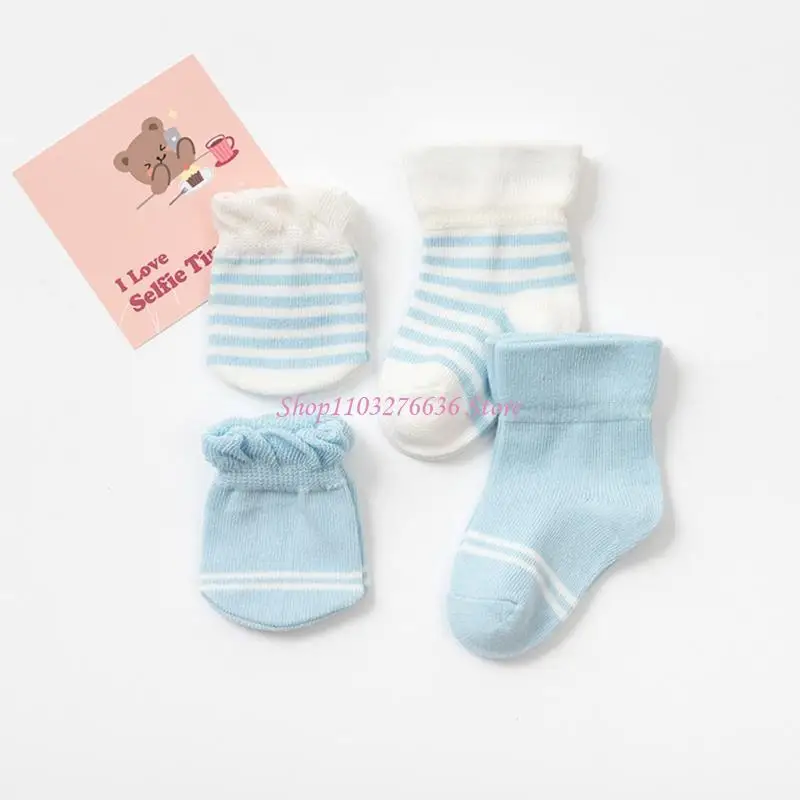 Guantes y calcetines de algodón suave para bebé
