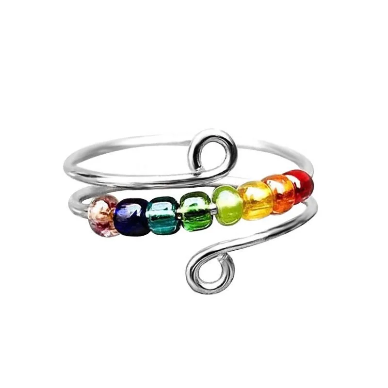 Anillo antiestrés giratorio de acero inoxidable ajustable - imagen 3