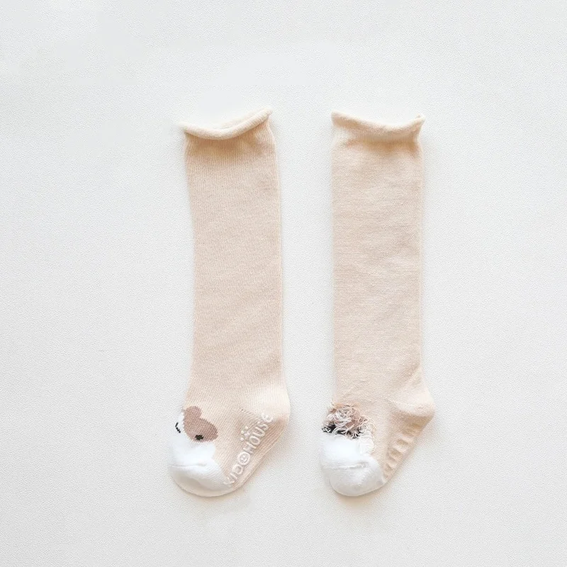 Calcetines altos de algodón antideslizantes para bebé con animales - imagen 2
