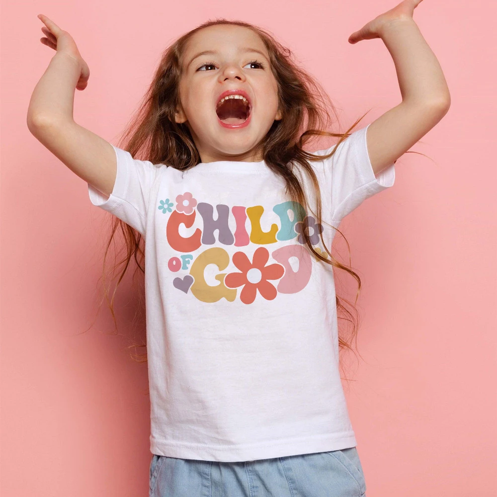 Camiseta de niña para verano – Estampado Niño Dios manga corta - imagen 2