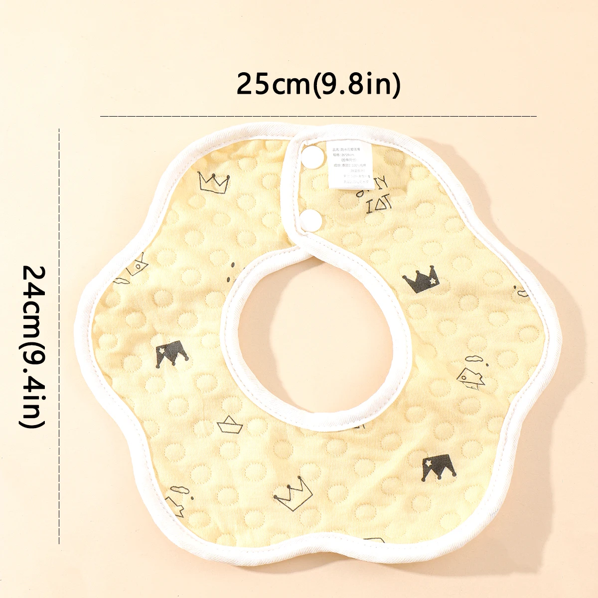 Babero neonatal de algodón 360° – Suave y absorbente - imagen 3