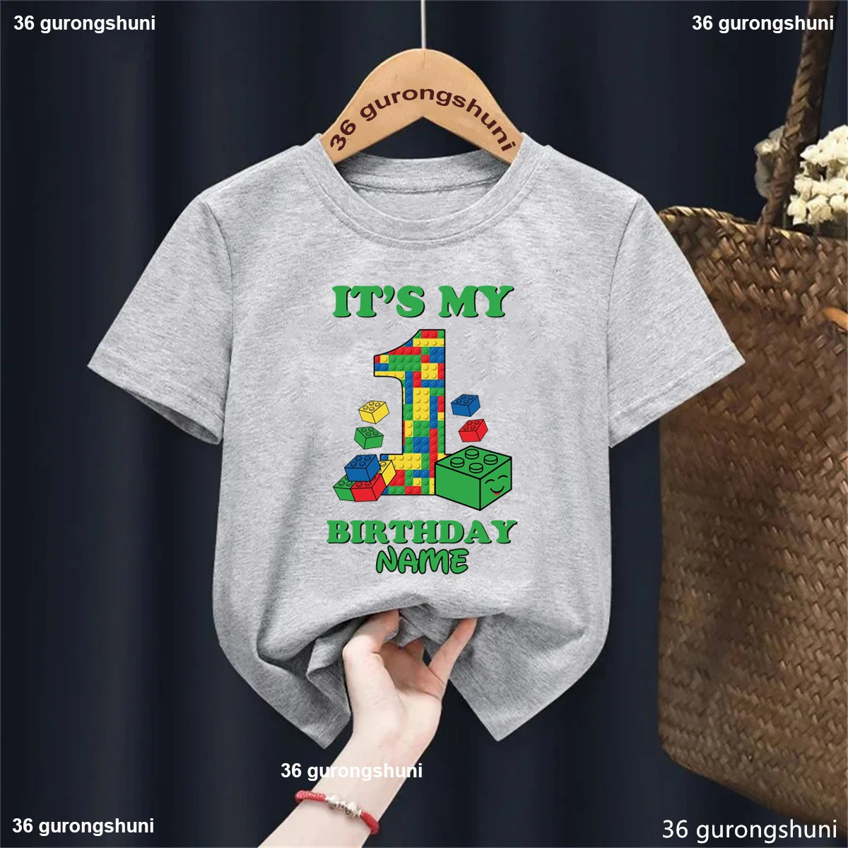 Opciones de personalización de la camiseta de bloques de construcción
