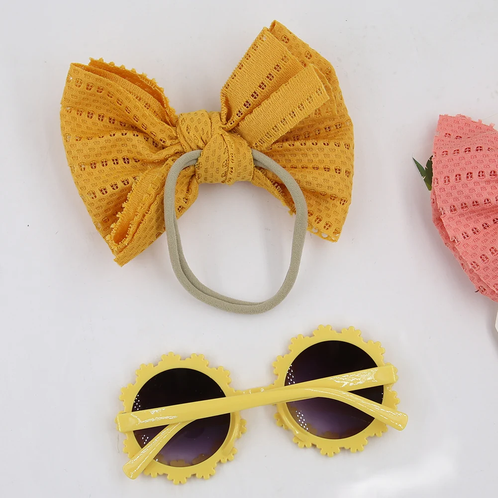 Margarita gafas de sol bebé con diadema lazo y bandas elásticas - imagen 2