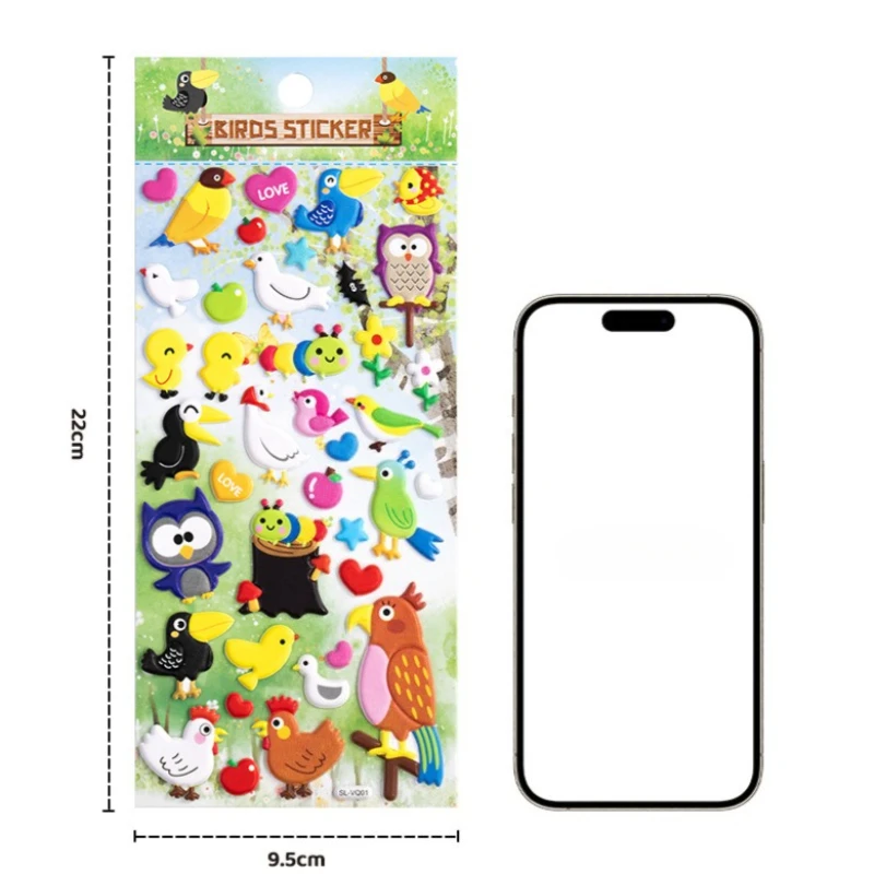 Pegatinas kawaii 3D de animales divertidos para scrapbooking infantil - imagen 5