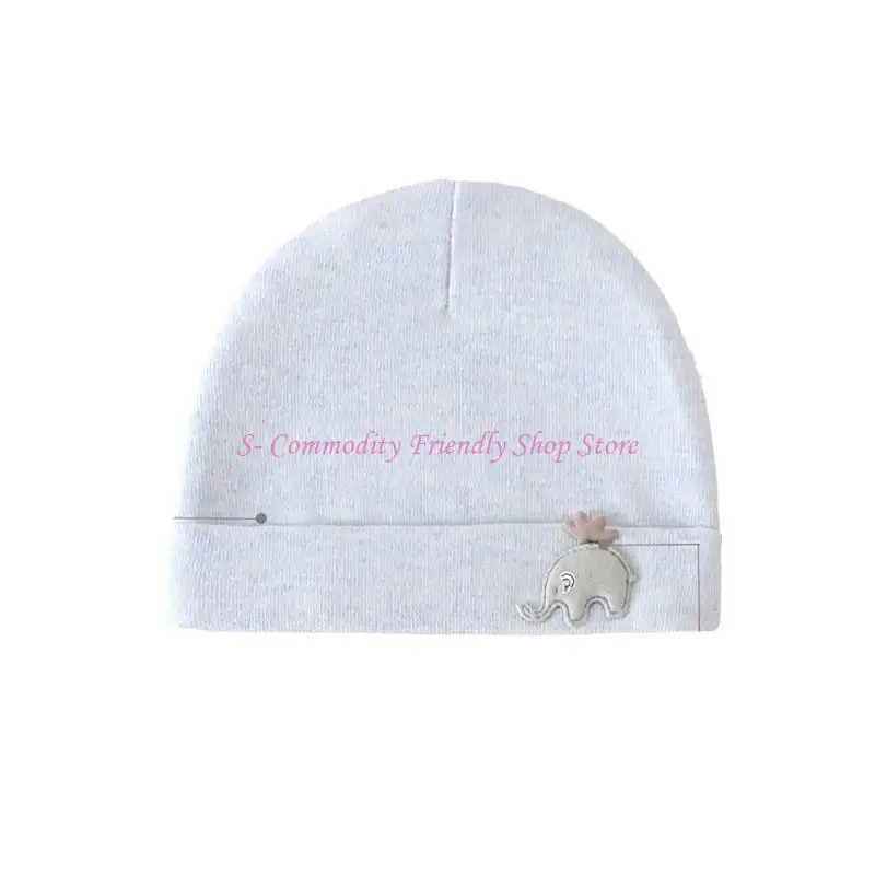Gorro bebé con patrón de elefantes, gorrito tipo capota