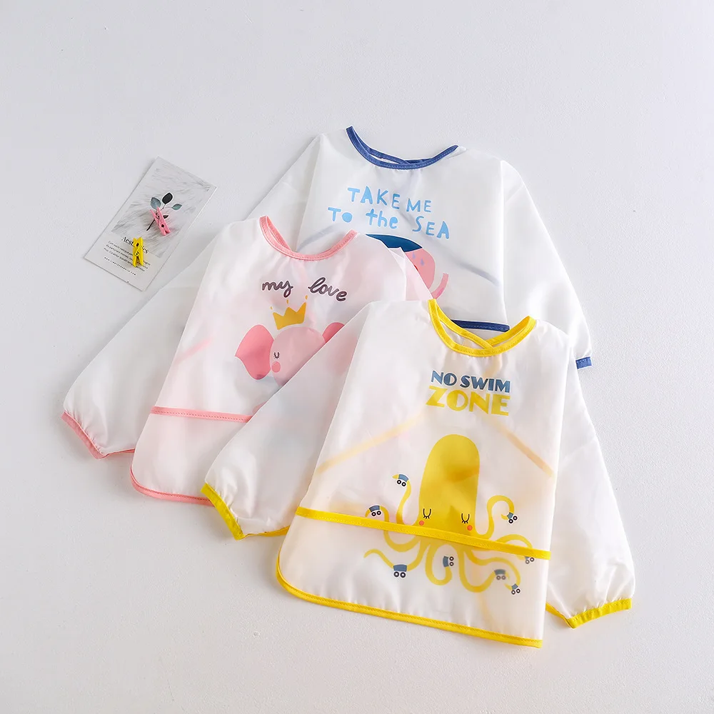 Babero bandana impermeable antisuciedad de bebé – Manga larga - imagen 5