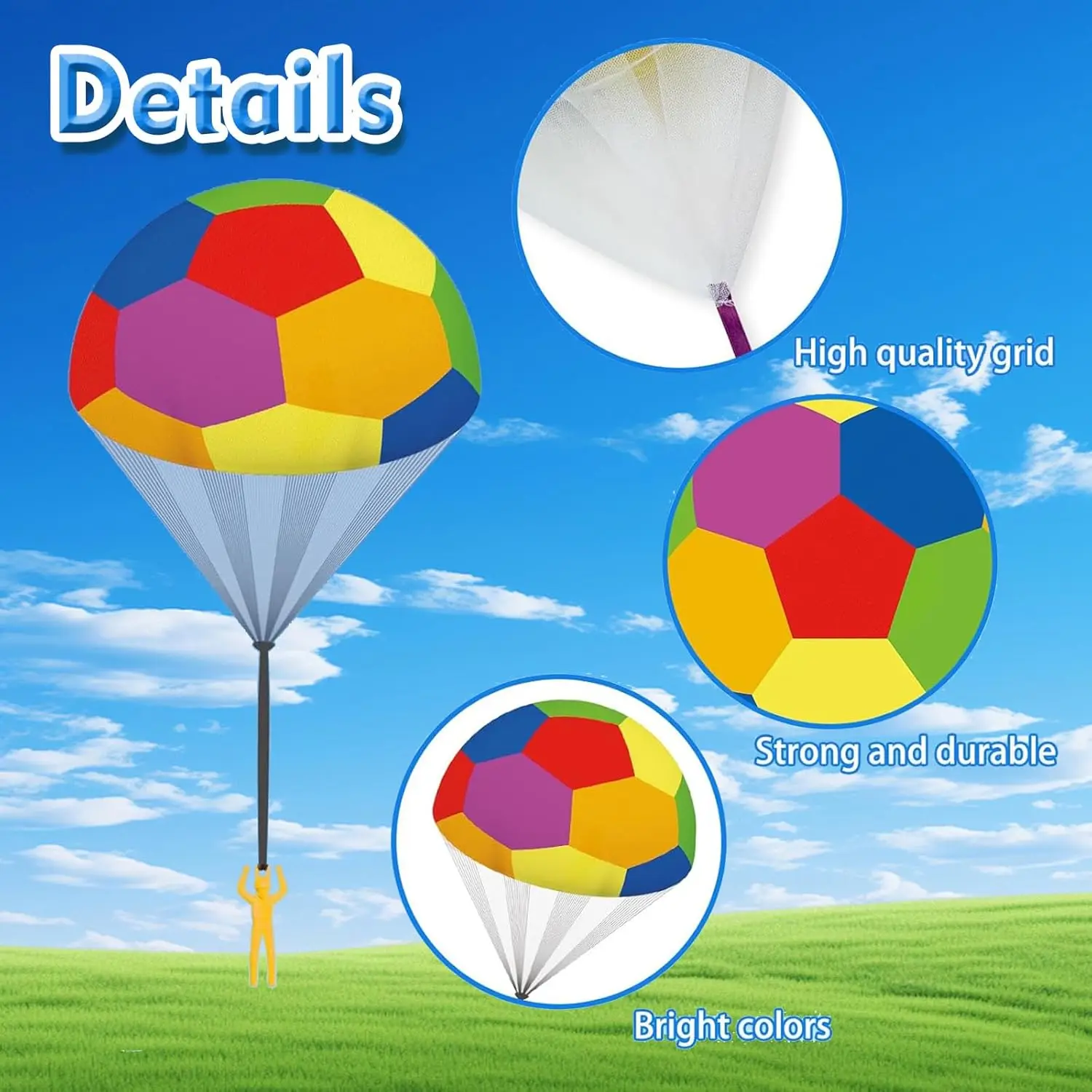 Paracaídas volador de tela para niños – Juguete de lanzamiento - imagen 3