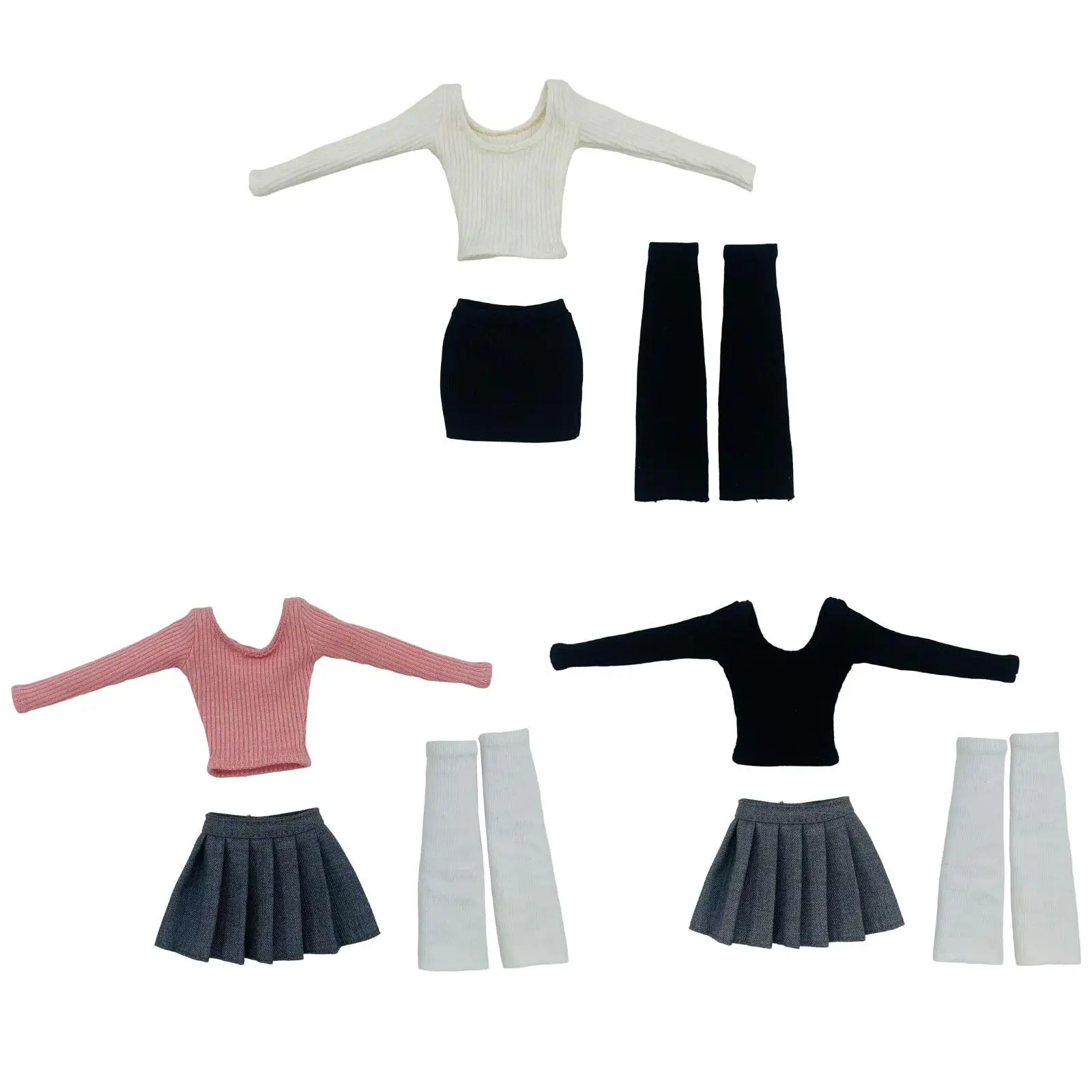 Traje de manga larga femenina para muñeca con top de tubo - imagen 5