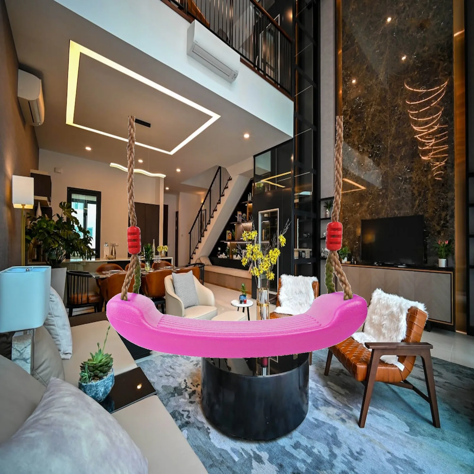Columpio de jardín infantil con asiento de plástico ajustable - imagen 5