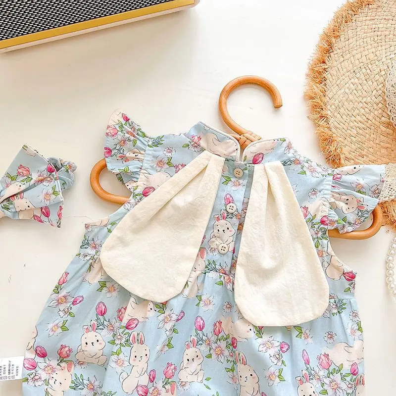 Mameluco fino de bebé sin mangas estilo princesa para verano - imagen 3
