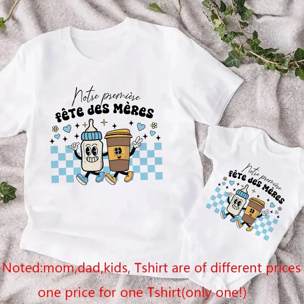 Conjunto mamá y bebé Día de la Madre estampado francés a juego