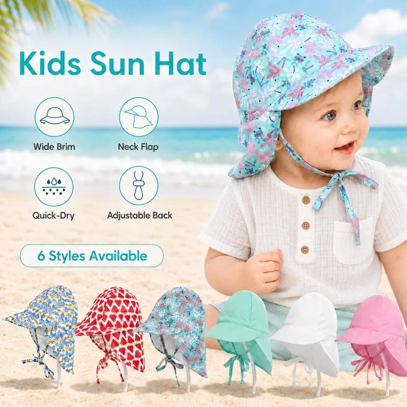 Sombrero verano bebé dibujos animados secado rápido protección cuello - imagen 3