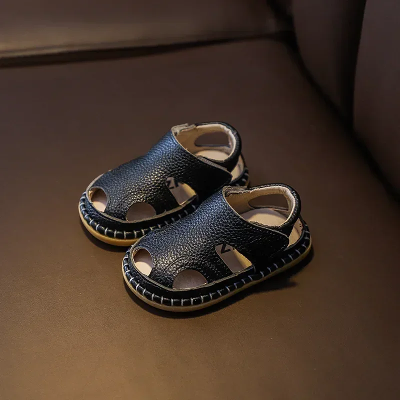 Sandalias de cuero para bebés – Anticolisión y suela suave