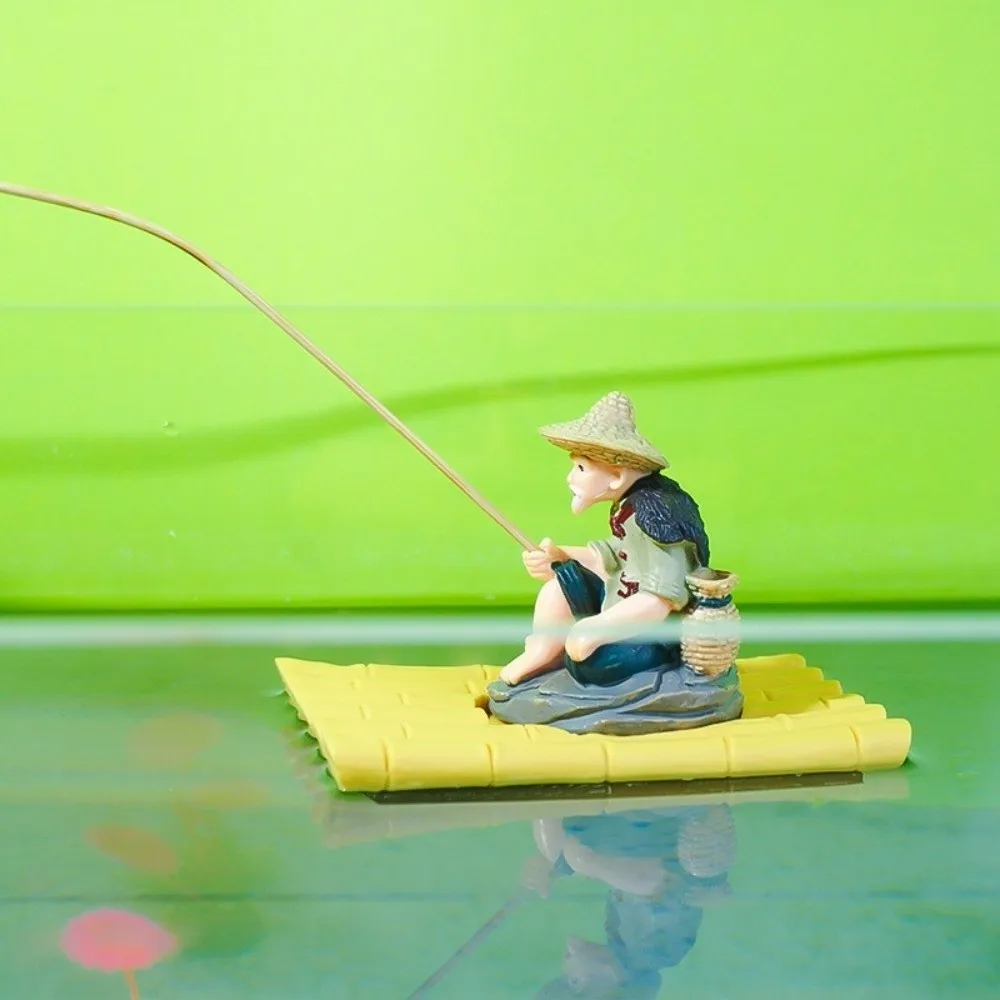 Figura de pescador realista autoflotante de resina para acuario - imagen 5