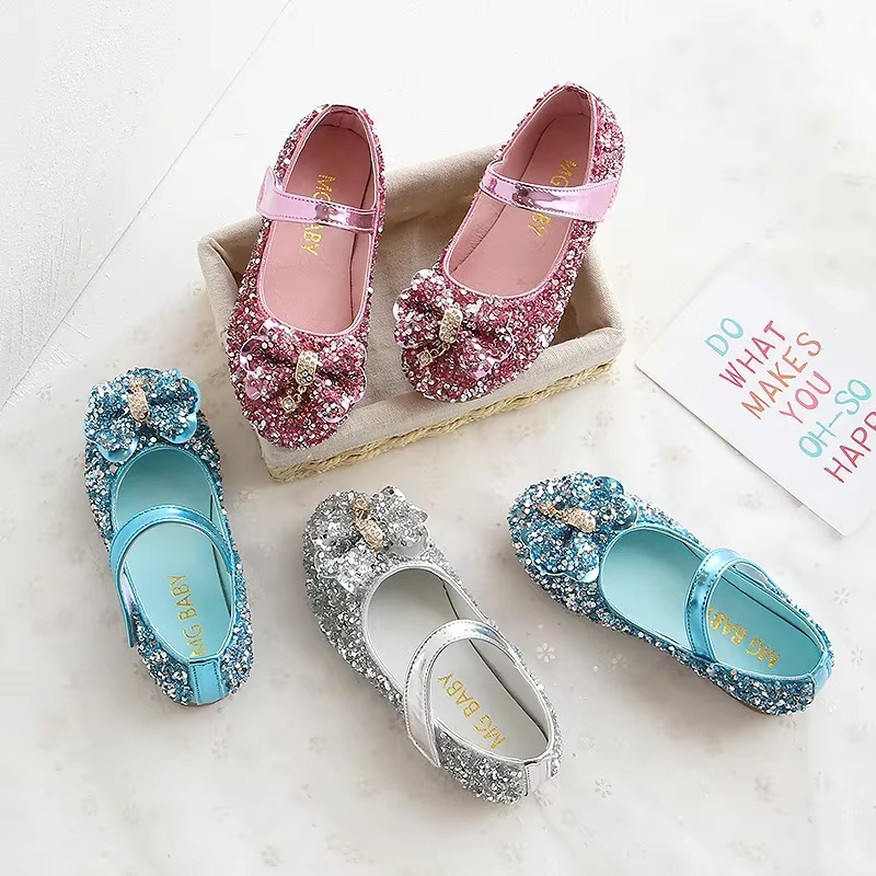 Zapatos planos con lentejuelas y lazo mariposa para chica - imagen 3