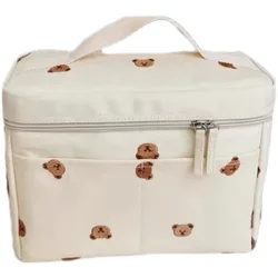 Bolsa térmica de oso para cochecito infantil, portátil