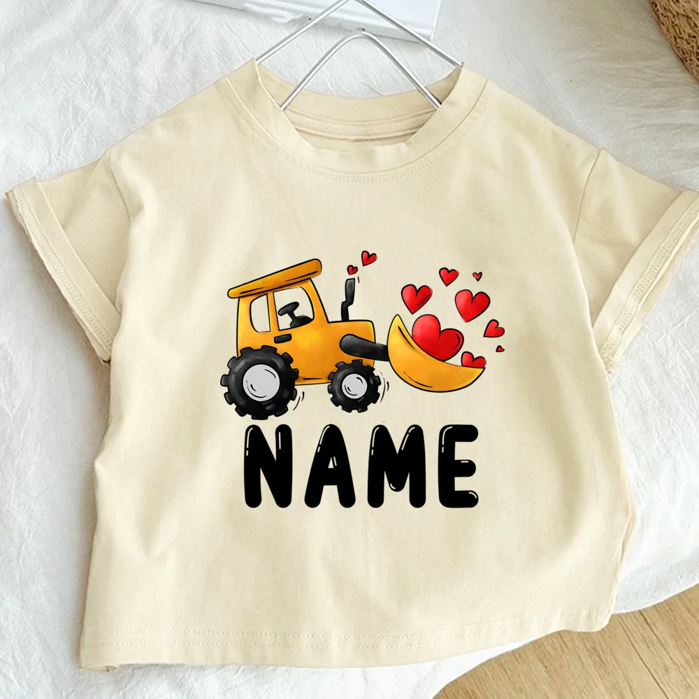 Camiseta infantil San Valentín con excavadora para niño pequeño - imagen 3