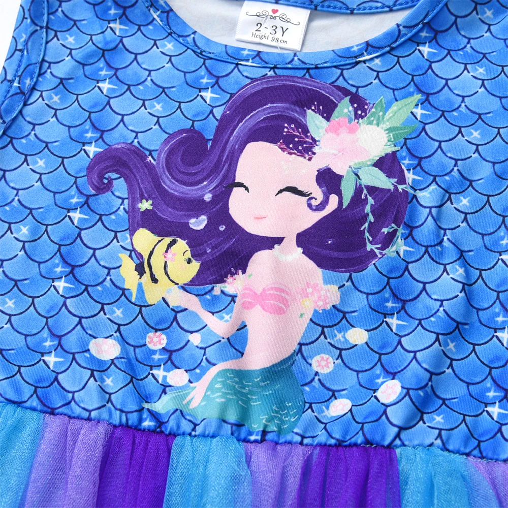 DXTON vestido de sirena sin mangas para niña de verano - imagen 2