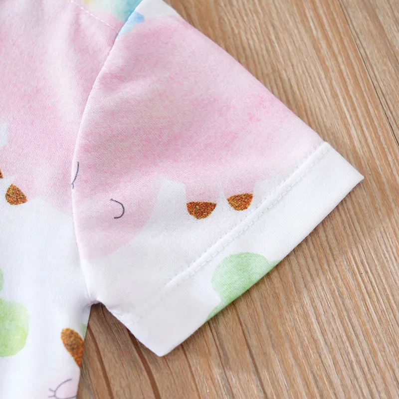 Pelele recién nacido con estampado de nubes y manga corta verano - imagen 4