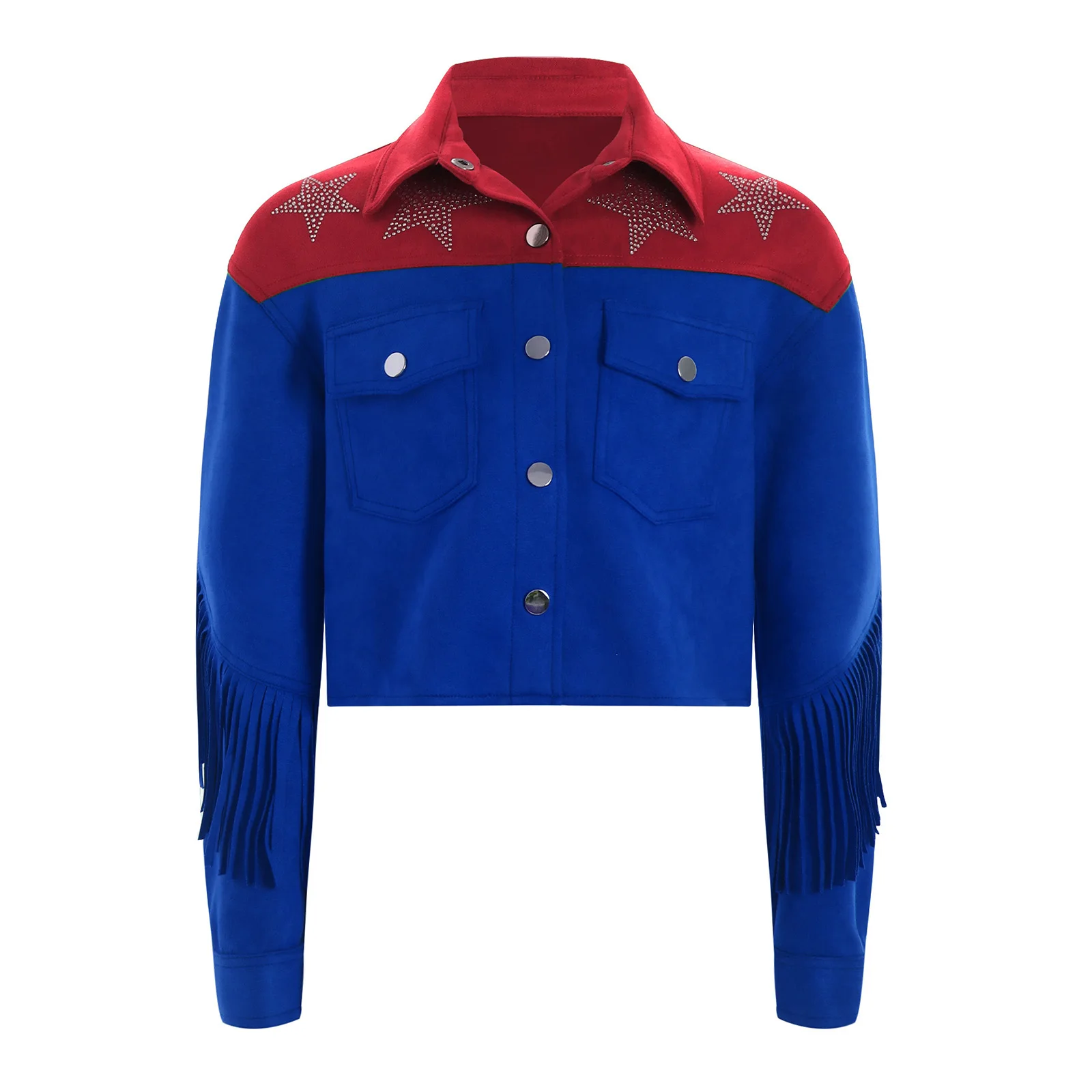 Chaqueta vintage de gamuza sintética con borlas para niña - imagen 5