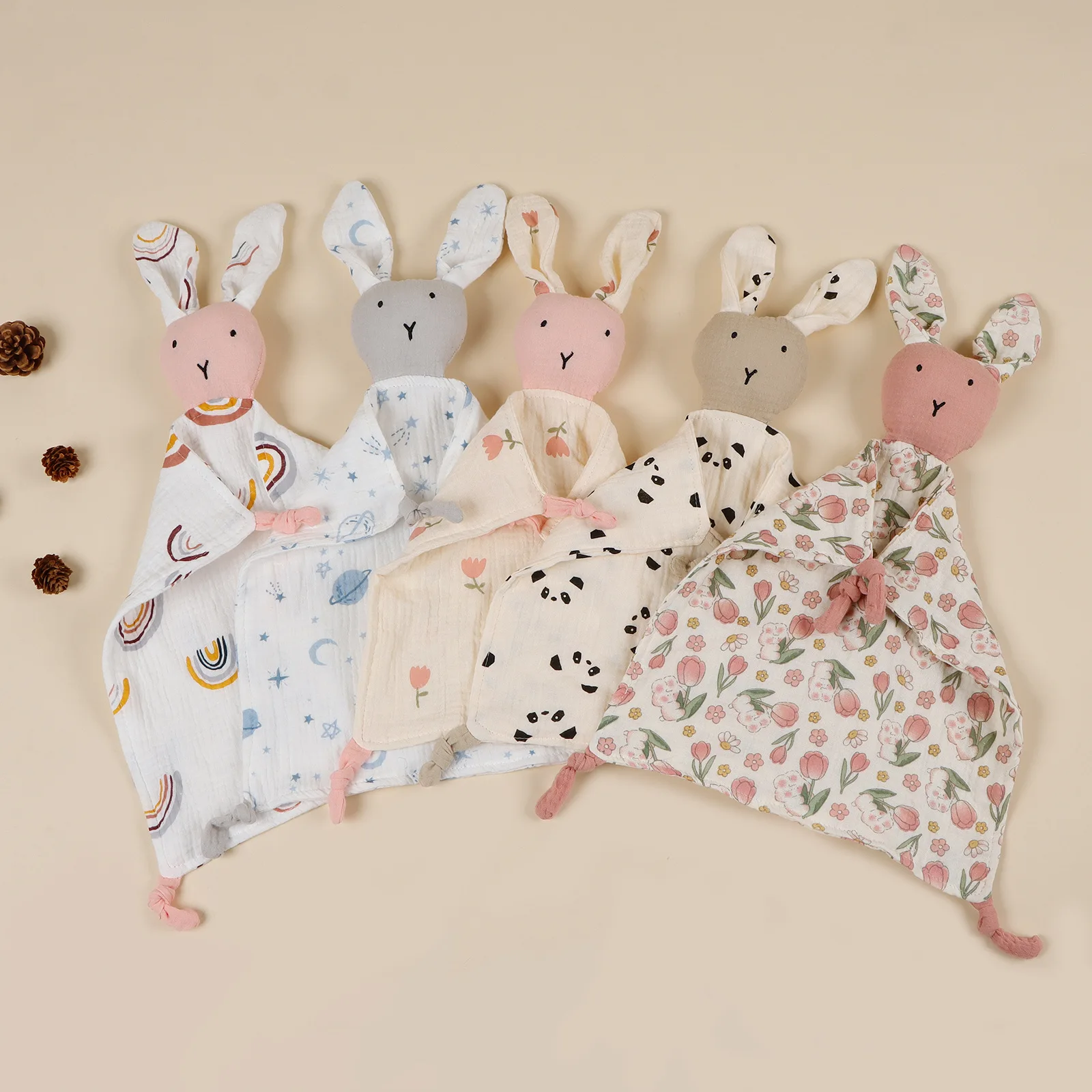 Manta de muselina algodón para bebé conejitos floral ligera - imagen 5
