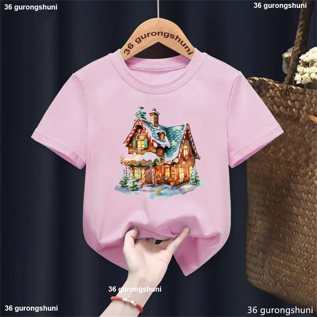 Camiseta infantil estampado Casa de Jengibre - Harajuku acuarela - imagen 4
