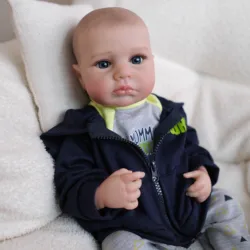NPK Loulou muñeca de vinilo realista para bebé, cuerpo completo