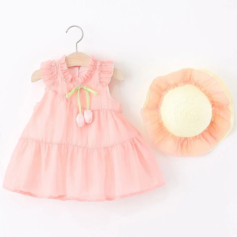 Vestido de verano niña de algodón sin mangas estampado floral - imagen 5