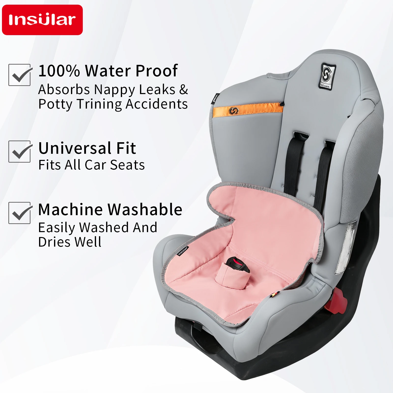 Alfombrilla impermeable asiento coche niños – Cochecito y silla alta - imagen 4