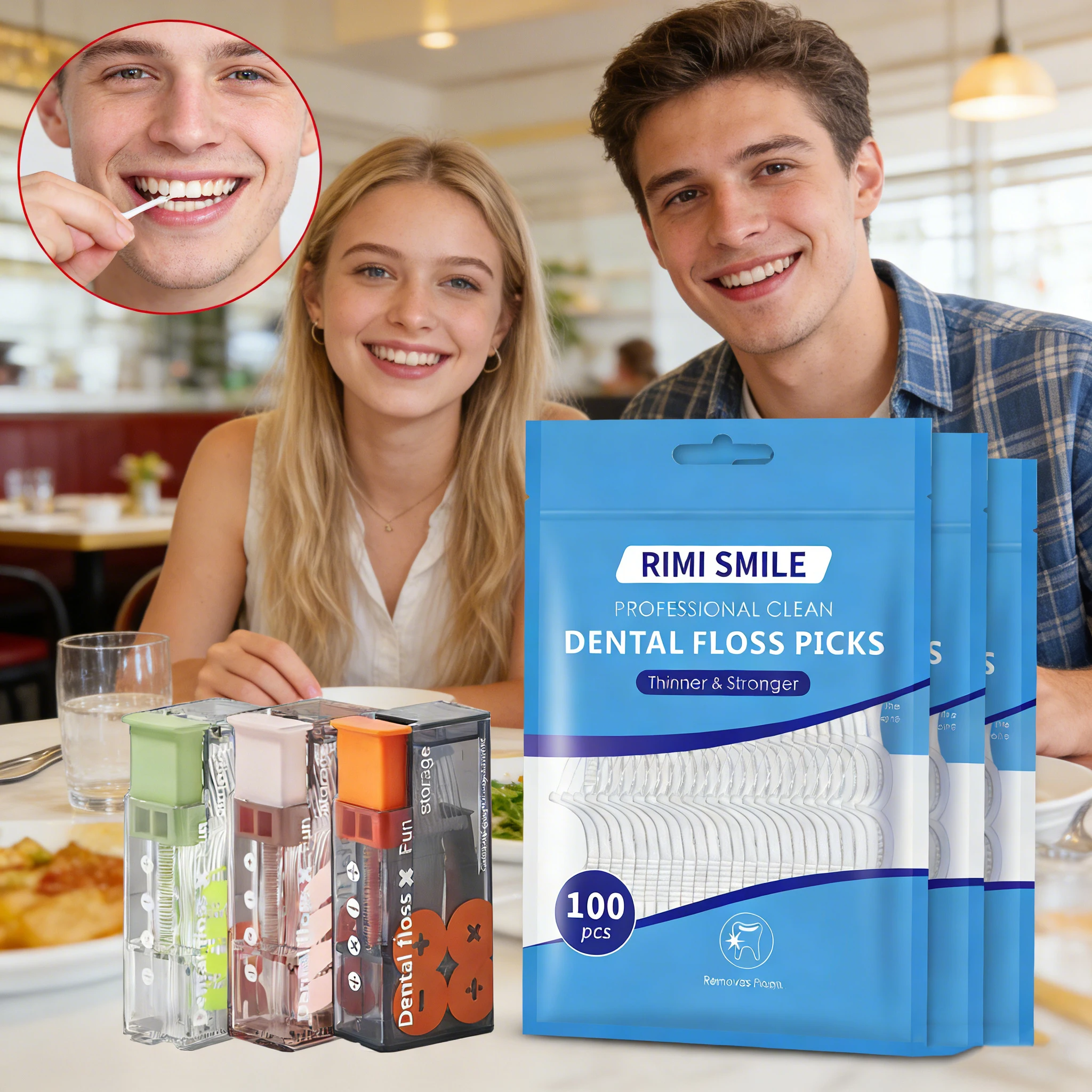 Hilo dental desechable automático en bolsa, ideal para viajes y camping - imagen 3