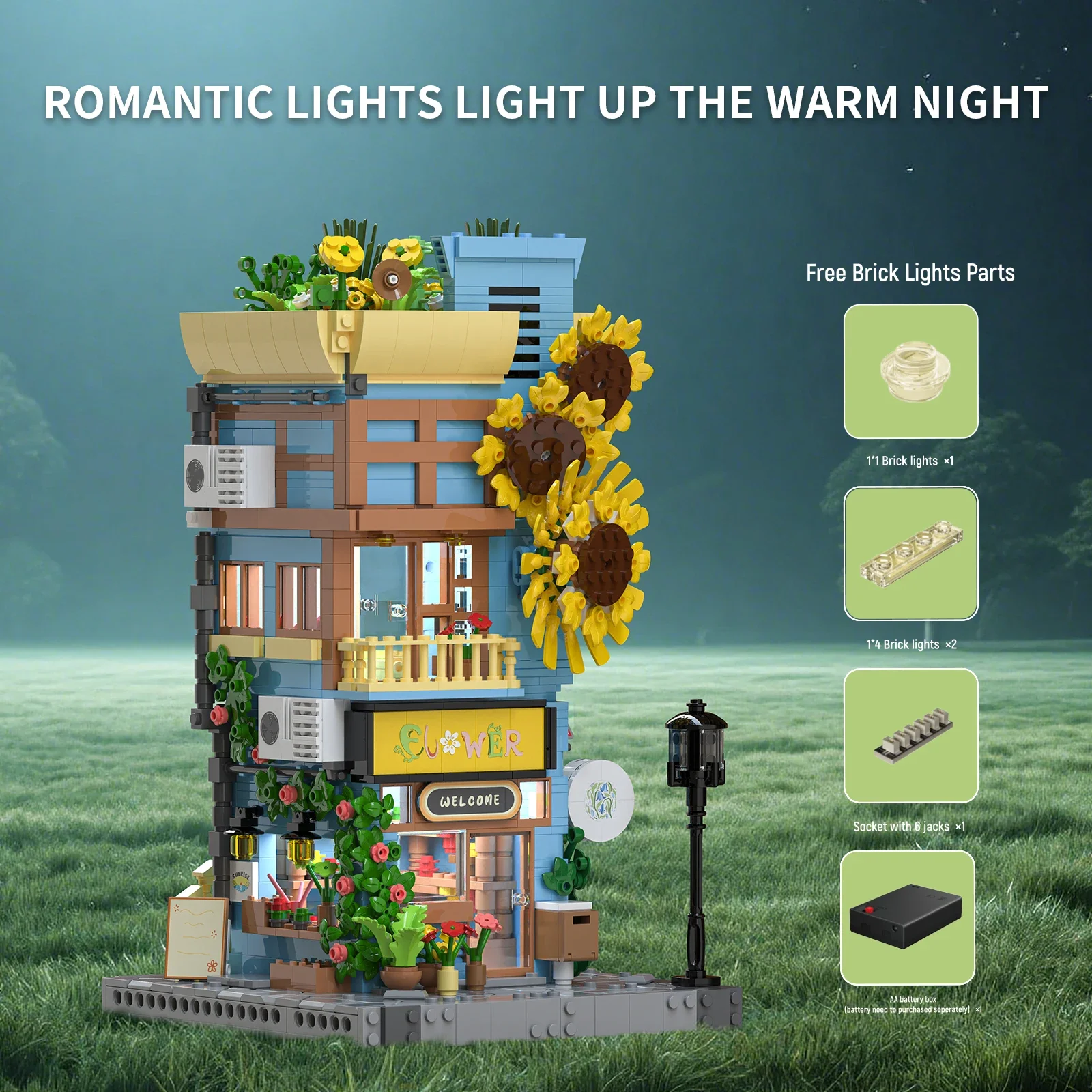 Bloques de construcción girasol casa flores desmontable manualidades - imagen 2